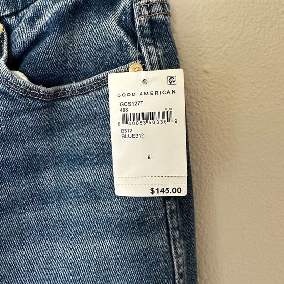Good American Good Curve Straight Jeans Distressed Size 6 / 28 - Picture 2 of 6